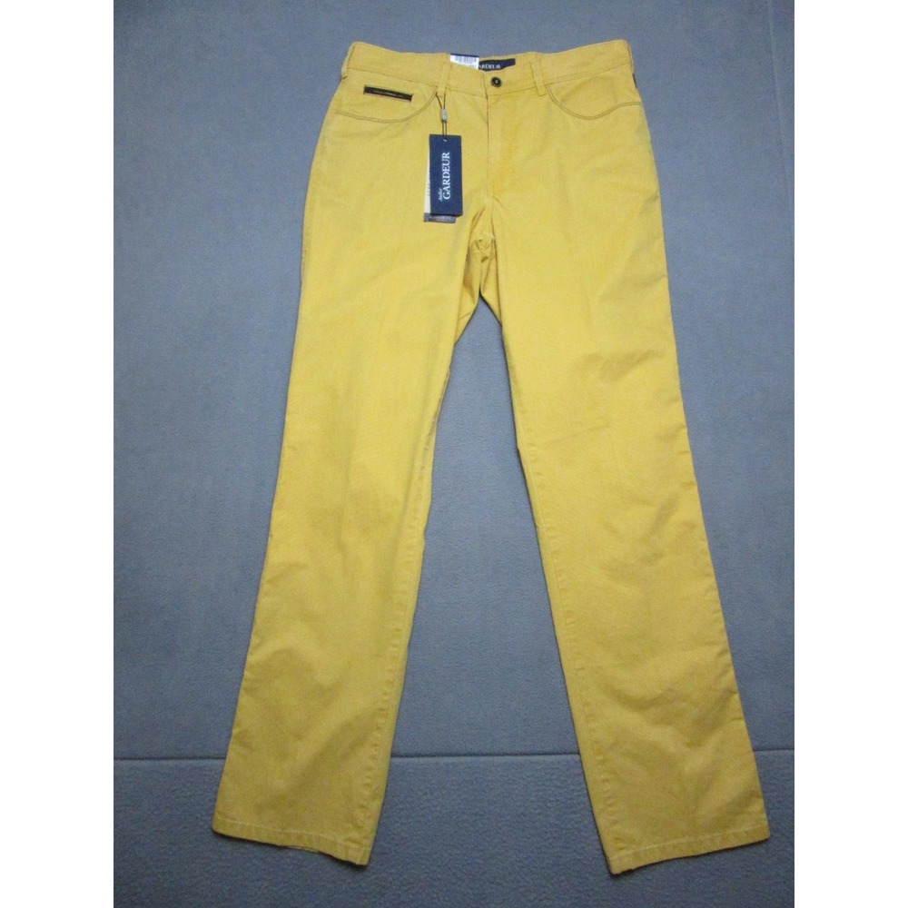 Atelier Gardeur Pants Mens 34/32 Yellow NEW Noah Summer Corduroy Stretch